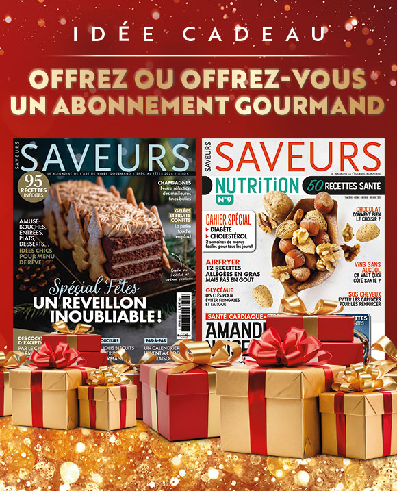 Couverture du magazine Saveurs + Saveurs Nutrition - 1 an - Fêtes 2025 (61,90€)